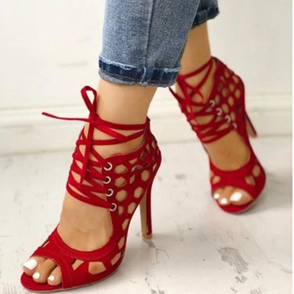 Shoes - Summer Women High Heels Sandals Peep Toe
